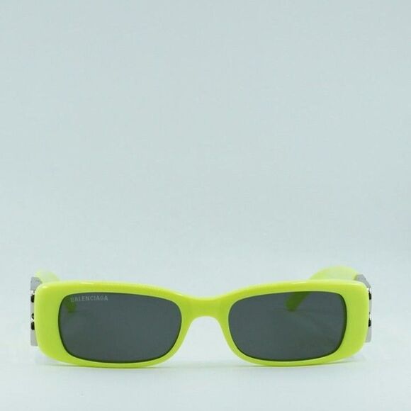 💯 NEWEST BALENCIAGA DYNASTY BB0096S 008 YELLOW SILVER GREY SUNGLASSES - Picture 2 of 9